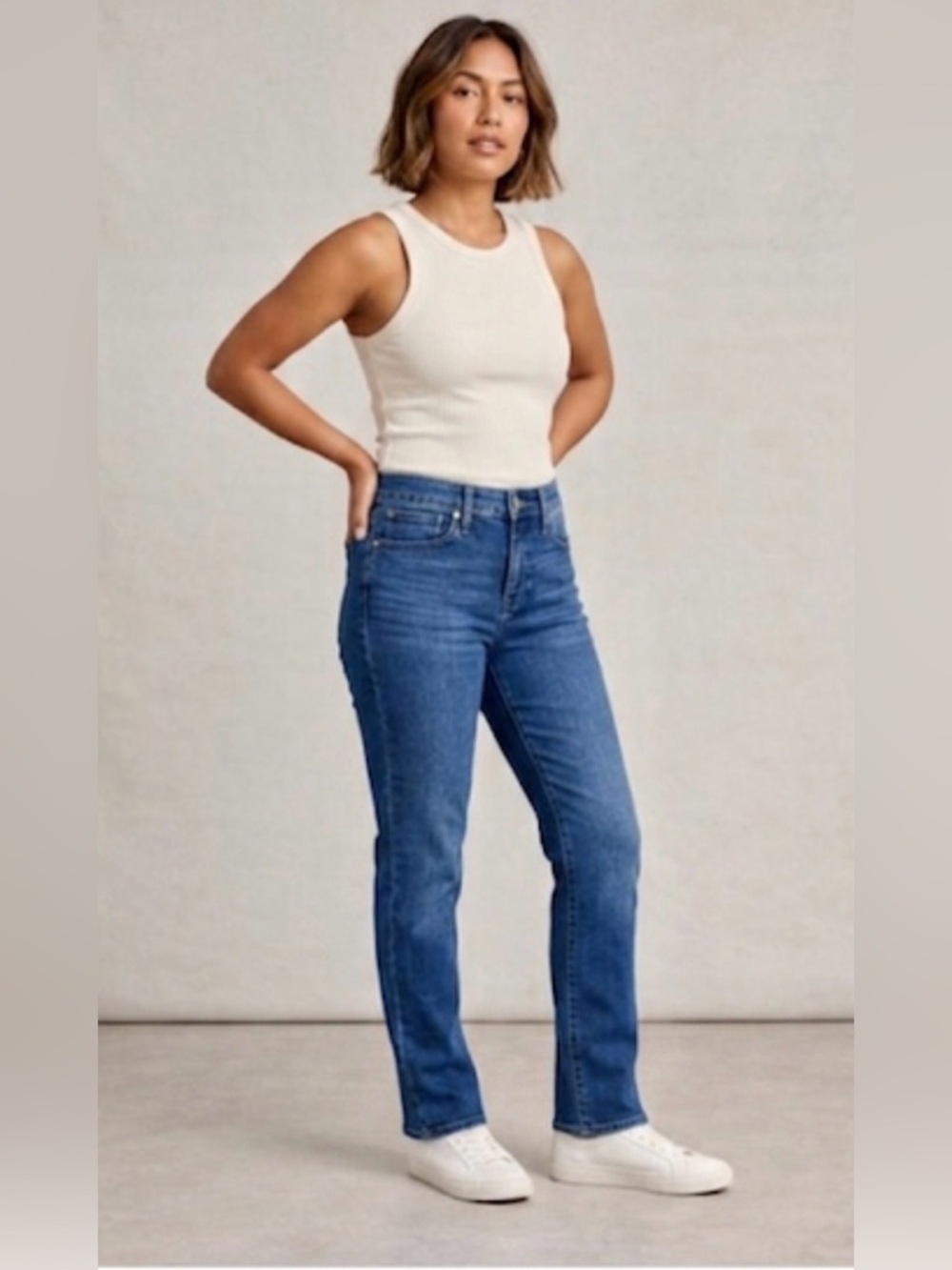 Madewell Stovepipe Jeans 26P Petite Dark Wash Straight Leg Denim Mid Rise